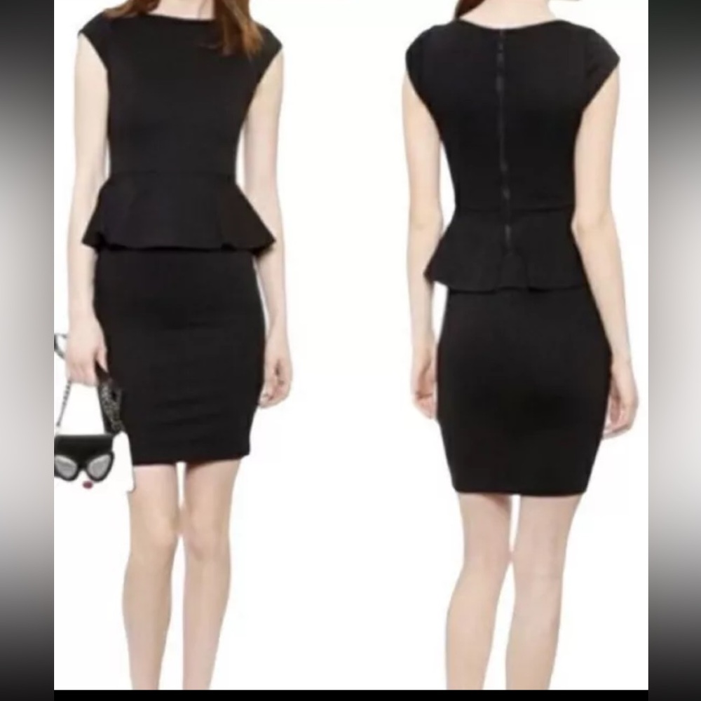 Alice+Olivia Adeline Peplum Dress in Black Size S